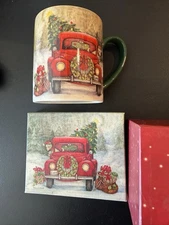 Lang Coffee Mug Christmas Santa's truck by Susan Winget....14 oz