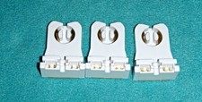 LOT OF 3 FLUORESCENT LIGHT SOCKET LAMPHOLDERS BI-PIN MEDIUM BASE NEW