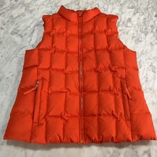 Vintage Gap Zip Front 75 Down Vest Jacket Womens Size XL Orange Pockets Y2K