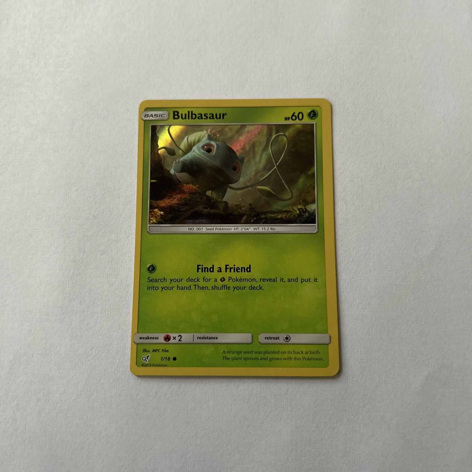 Bulbasaur 1/18 Holo Rare - Pokemon TCG Detective Pikachu NM