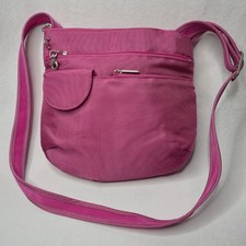 Travelon RFID Anti-Theft Patch Pocket Crossbody Bag Pink 10in Very Clean