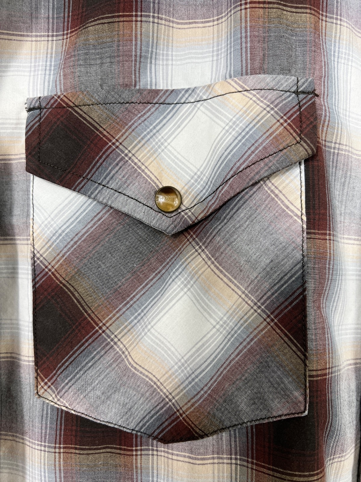 PENDLETON / FRONTIER Western MARBLE SNAP Plaid Co… - image 9