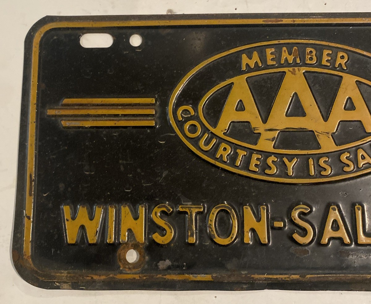 EDDY COUNTY sheriff セカンドパッチ　メーカーホールマーク付 Vintage 60's MEMBER AAA Courtesy is safety car tag winston salem