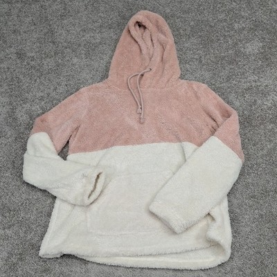 Hem & Thread Women's Sherpa Hoodie Pink Large