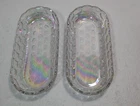 2- Vintage Federal Glass Colonial (Iridescent) 10.5" Oval Celery Dish's