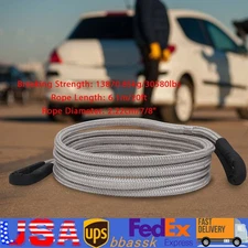 Long Towing Ropes w/ Soft Shackles Elasticity Recovery Rope Road Recovery Kit