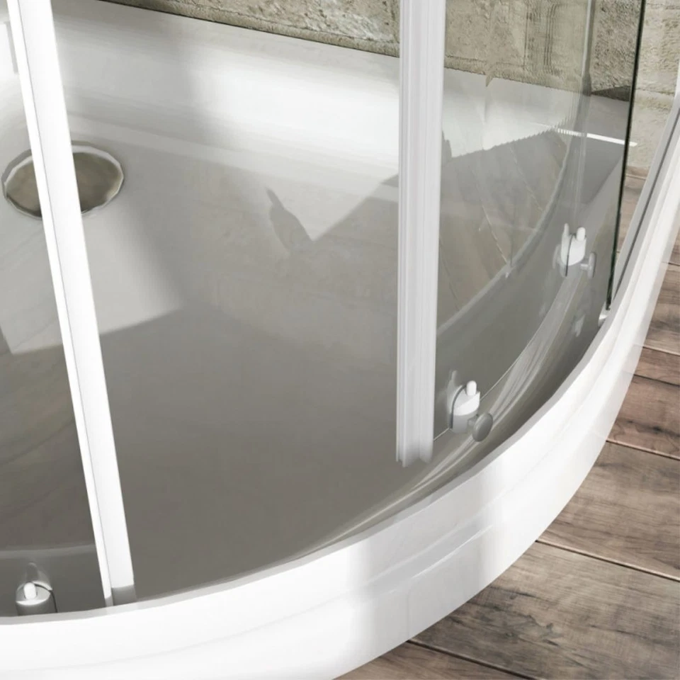 Ogomondo Box Doccia Semicircolare Bianco Circle Due Ante Scorrevoli  Foto 3 de 4