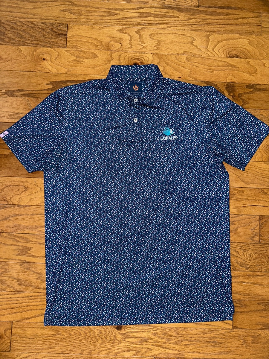 Donald Ross Sport+ CORALES Men's Navy w Island Vibes Print Golf