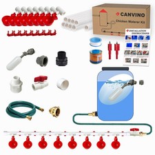 Automatic Chicken Waterer System 45 Accessories Included , Complete PVC Pipe...