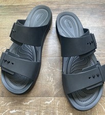 Image of Crocs Brooklyn Buckle Low Wedge Sandals Black Women's Size UK 6 EU 39 (Sole: 9)