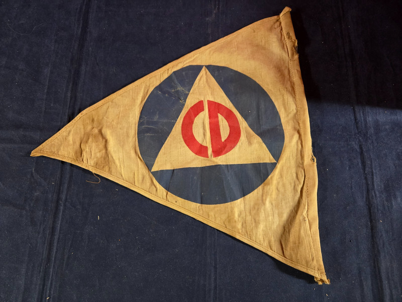 Vintage Civil Defense (CD) Flag from 1950s-14"x14"x14"