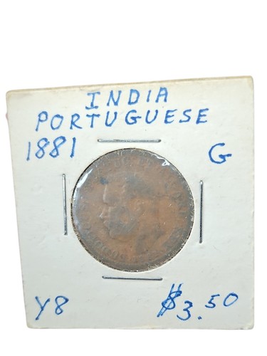 🔥India Portugieza tanga 1881 Ludovicus Ottavo UNC copper coin