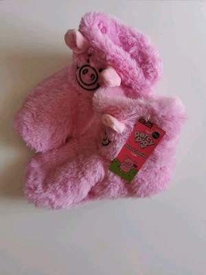 MARKS & SPENCER M&S Percy pig slipper boots, Ladies uk 3-5 or6-8, pink fluffy booties