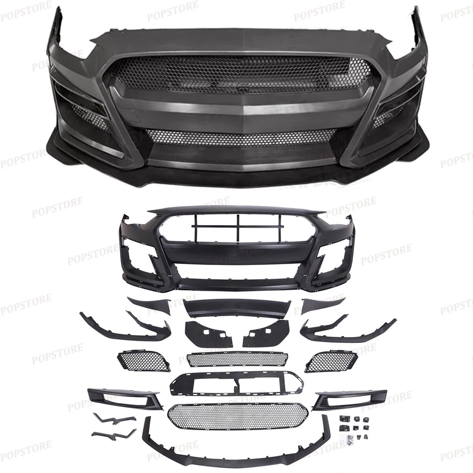 Front Bumper Cover Conversion Kit for 2018-2023 Ford Mustang GT500 Style - Изображение 3 из 4