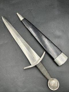 Vintage Medieval Style Short Sword Dagger Wire Wrapped Grip W/scabbard. ML