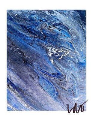 This unique piece of art is an original acrylic pour painting on 14x1x11 canvas.