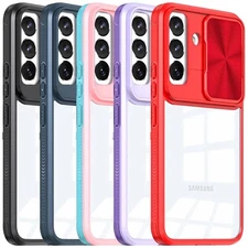 For Samsung Galaxy S25 FE Phone Case Transparent Case W/ Camera Privacy Cover