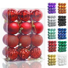 24Pcs Christmas Balls Ornaments for Xmas Christmas Tree - Shatterproof Christmas