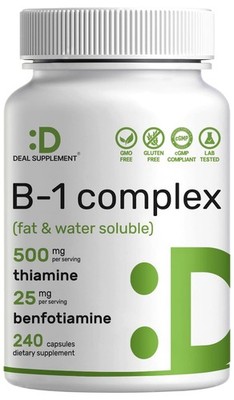 DEAL SUPPLEMENT Vitamin B1 500mg with Benfotiamine, 240 240 Count (Pack of 1)