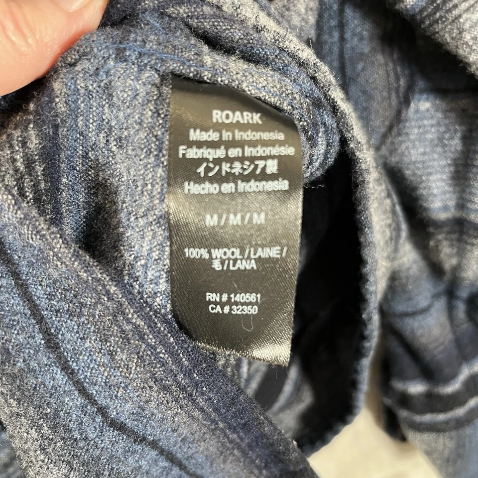 Pendleton Roark Nordsman Snap Up Shirt Mens Medium Blue 100% Wool Long Sleeve - Image 4 of 4