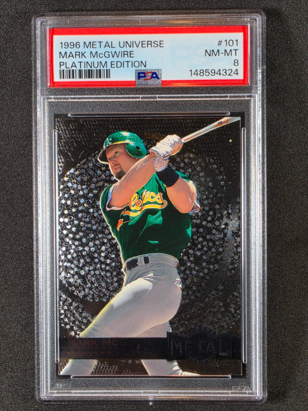 1996 Metal Universe Mark McGwire #101 PSA 8 Platinum Oakland Athletics