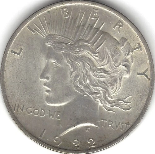 1922-P, Peace Dollar, 90% Silver $1 coin  (U.S. Coins, Money, Collectibles)