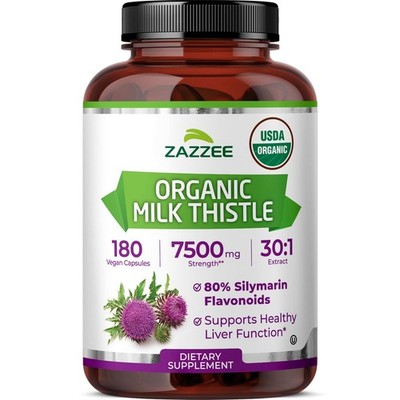 USDA Bio Mariendistel 30:1 Extrakt 80% Silymarin 180 vegane Kapseln