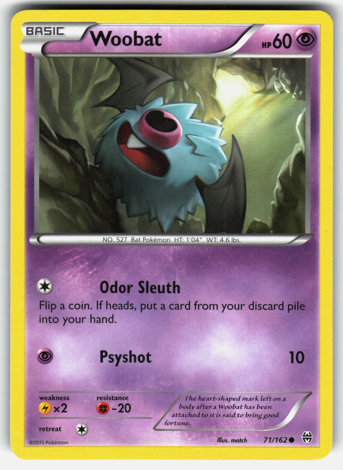 Woobat 71/162 Common XY - BREAKthrough Pokemon EN Lightly Played LP