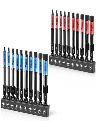 Wuqazu 20PCS 4'' Hex Bit Set (Metric & SAE), High-Torque Impact Allen Black 