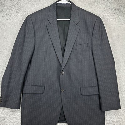 Vintage Ralph Lauren Dillards Blazer Mens 48L Gray Sport Coat Jacket Striped EUC