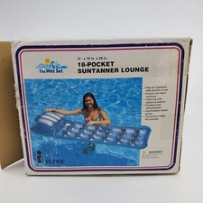 Vintage 1996 Intex The Wet Set Suntanner Lounge 18 Pocket Pool Float 76" x 29"