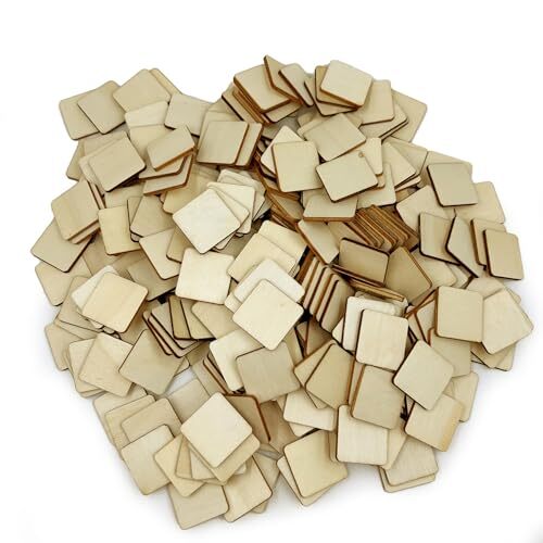 300 Stck. 1 Zoll unfertige Holzstücke Rohling Holz Quadrat 1 x 1 x 0,12 Zoll - Bild 1 von 7