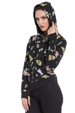 Jawbreaker Gothic Punk Rock Skull Twisted Fast Food Black Hoodie Hla4063
