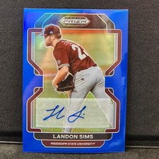 Landon Sims 2022 Panini Prizm Draft Picks Blue Prizm Auto 32/99