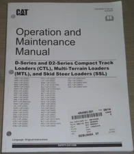 CAT CATERPILLAR 287D 272D2 297D2 299D2 SKID STEER OPERATION & MAINTENANCE MANUAL