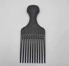 Vintage Goody Plastic Textured Reptile Print Hair Pick Comb Lift USA Black
