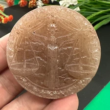 Natural Hnad Carved Strawberry Quartz libra Skull Quartz Crystal Reiki Healing