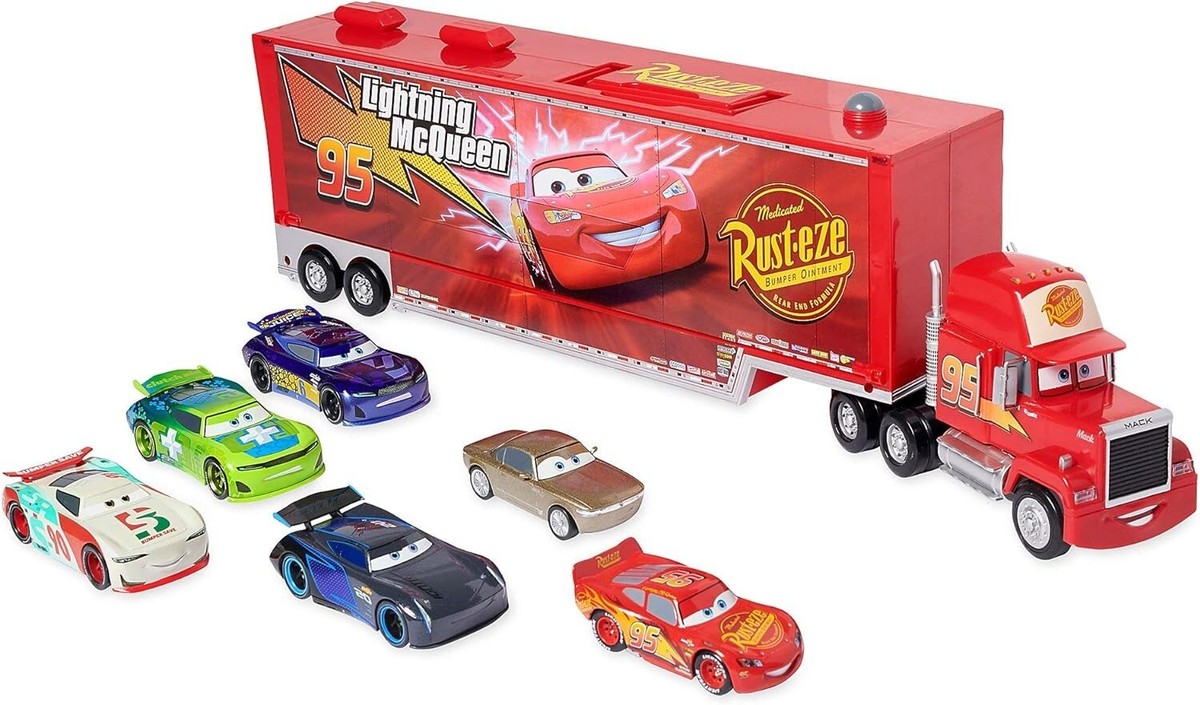 Disney Store] Mack Friction Motor Hauler and Six Die Cast Cars Set