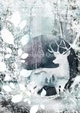 Winter Stag | A3 or A4 Rice Paper | Paper for Decoupage | Decoupage Queen