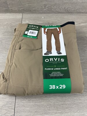 Orvis Men's Black Fleece Lined Water Repellent Stretch Pant 38x29