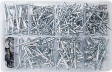 POP RIVETS RIVET STANDARD + WIDE FLANGE + WASHERS  QTY 475 ASSORTED SIZES AT94