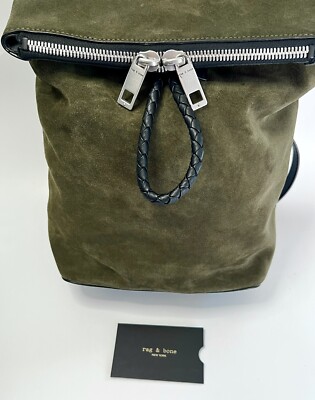 Rag And Bone Loner Backpack, Olive Suede | eBay display picture 2