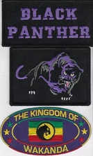 BLACK PURPLE PANTHER WAKANDA SEW/IRON ON PATCH EMBROIDERED COUGAR ZAMUNDA  