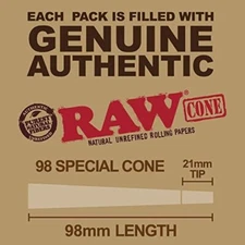 150 RAW Cones- 75 EACH Classic Pre-Rolled Cones 98 Special + King Size!! 🚚💨📦