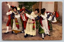 Folk Dance at Hotel Paradiso & Restaurant Island of Capri Vintage Postcard 0973