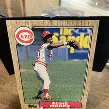 1987 Topps Baseball Card Eddie Milner Cincinnati Reds #253