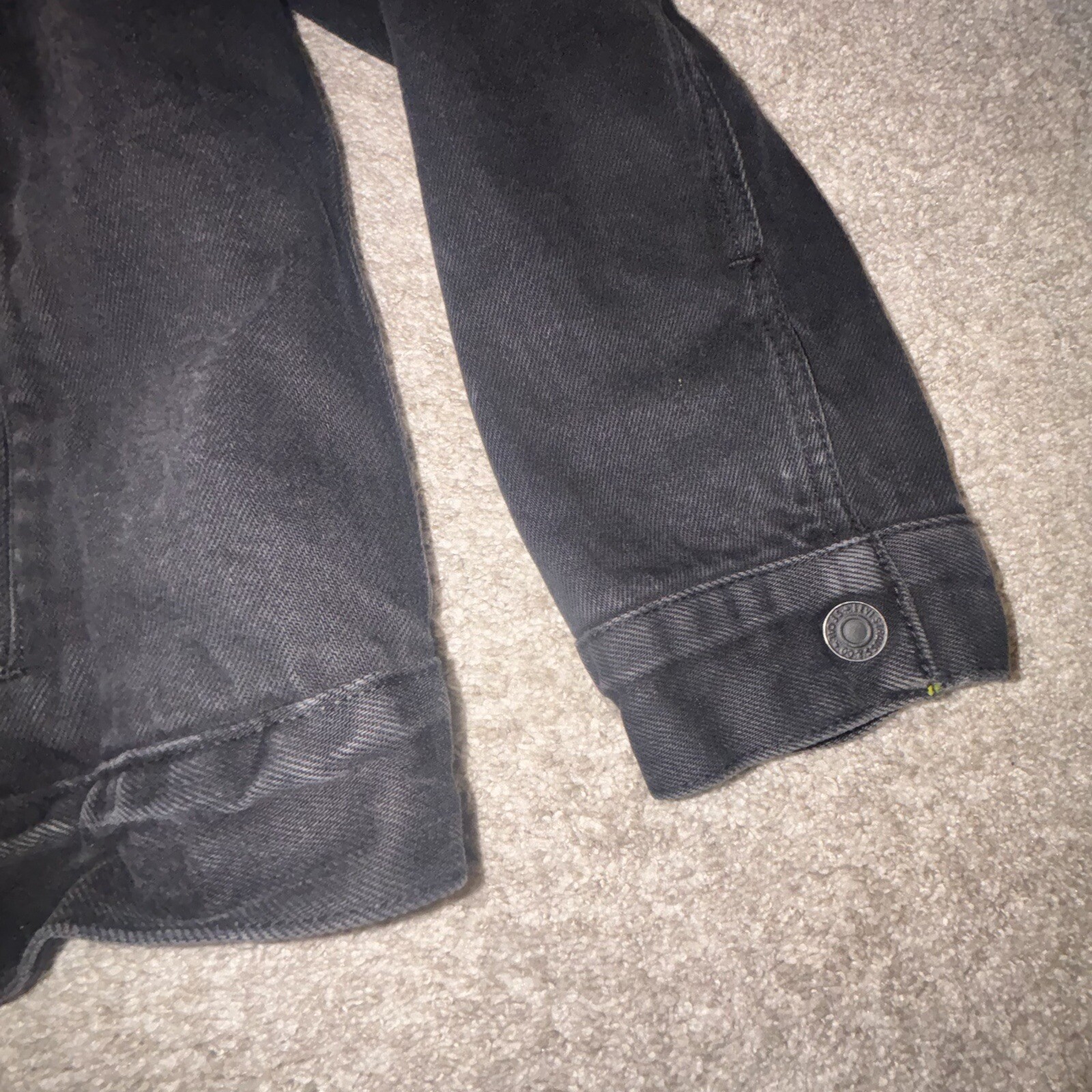 Levi Vintage Mens Denim Jacket Xxl Black Sherpa Lined… Gem