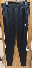 Adidas Women's Trio 21 XS Black/Pink Stripe Track Pants NWT