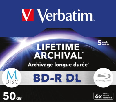 10 Verbatim Rohlinge M-Disc Blu-ray BD-R Dual Layer 50GB 6x Jewelcase