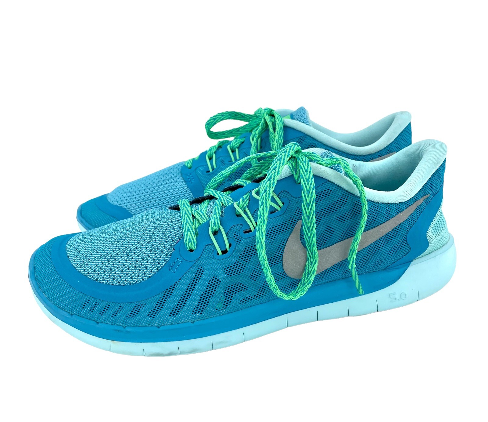 Nike Blue Lagoon Free Ultra Light Mesh Sneakers Shoes Lace Up
